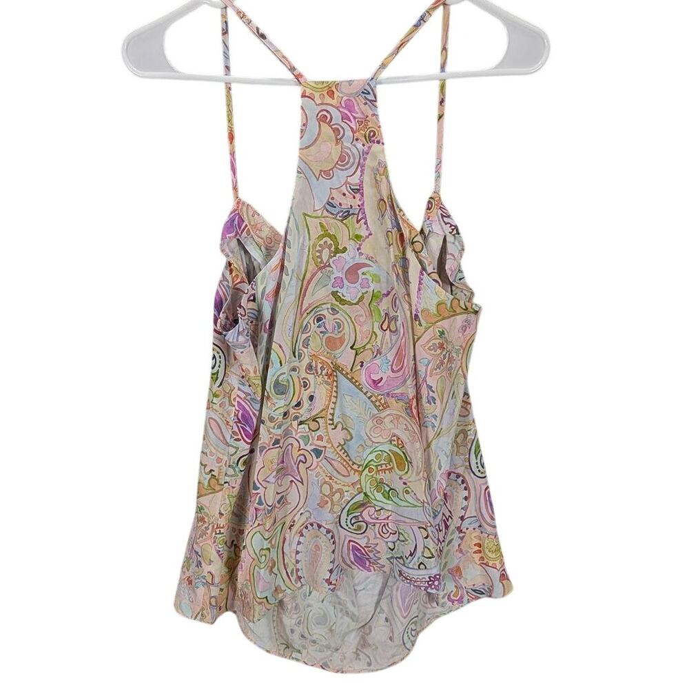 Robert Graham 100% silk Pastel Paisley Silk Tank Top in Pink, Blue, Green - Picture 2 of 12